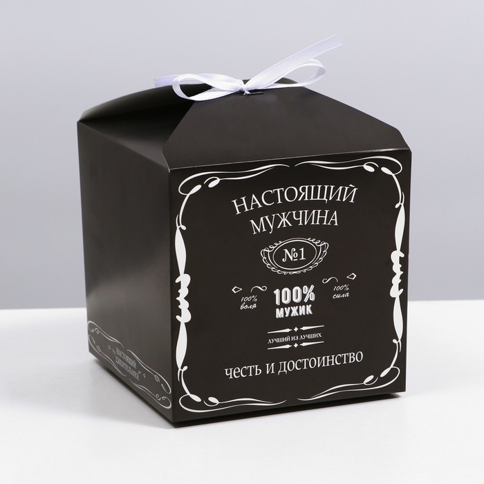 

Коробка складная "100% мужик", 14 х 14 х 14 см