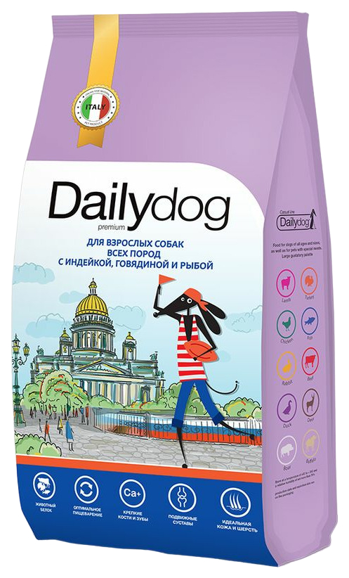 фото Сухой корм для собак dailydog casual с индейкой, говядиной и рыбой, 12 кг