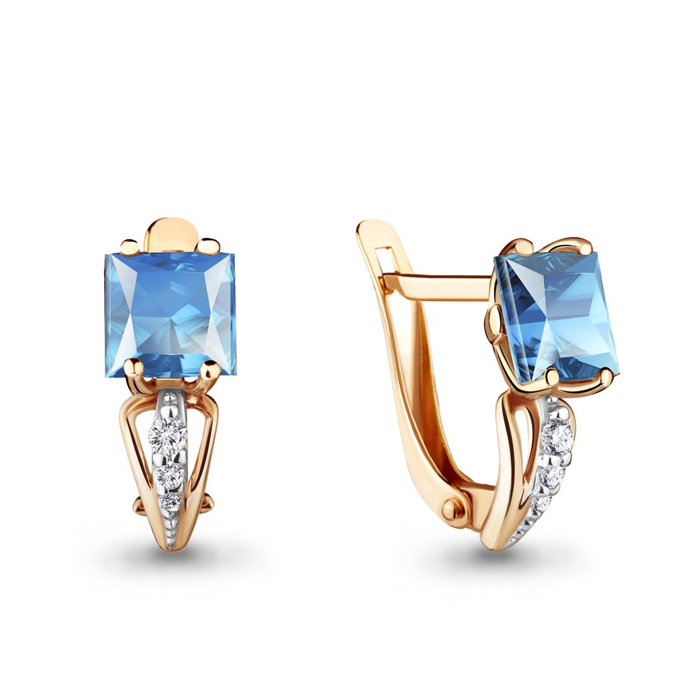 

Серьги из серебра с топазом Aquamarine 4414505А_925_з, 4414505А_925_з