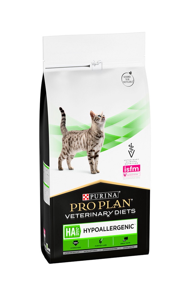 

Сухой корм для кошек PRO PLAN VETERINARY DIETS HA ST/OX HYPOALLERGENIC, 4 шт по 1,3 кг