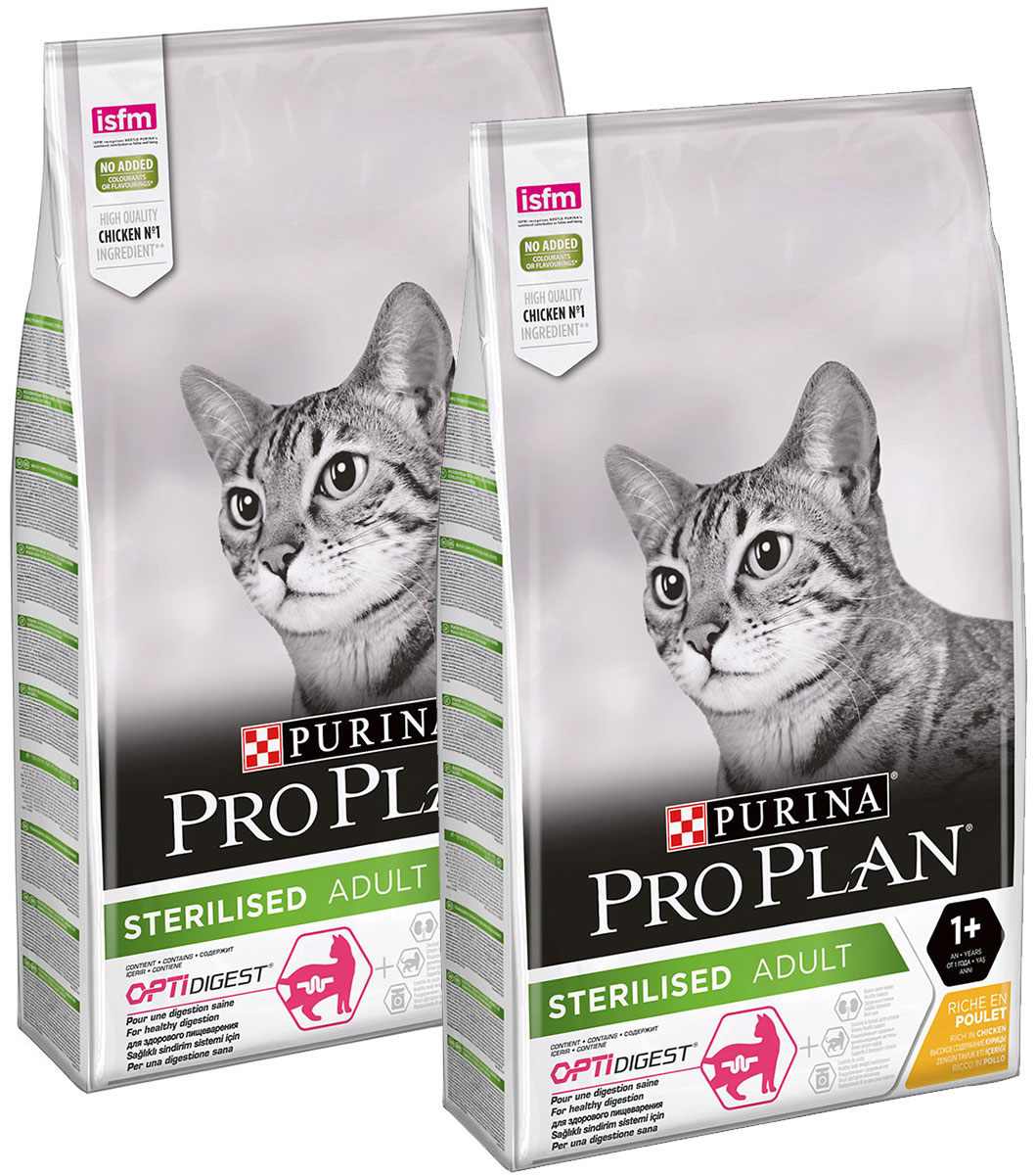 

PRO PLAN PRO PLAN CAT OPTIDIGEST STERILISED CHICKEN для взрослых кастрированных котов и ст