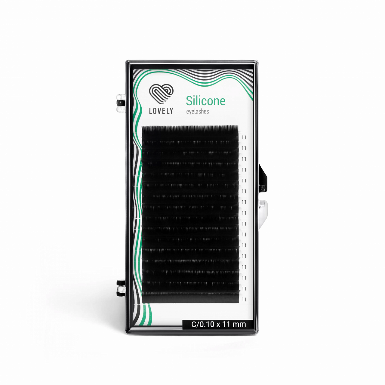 

Ресницы Silicone - 16 линий СC 0.10 8мм черная палетка, Черный