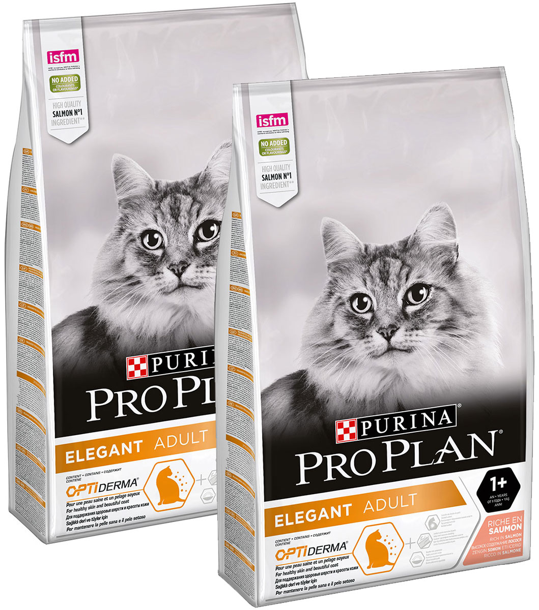 

PRO PLAN PRO PLAN CAT ELEGANT для взрослых кошек с чувствительной кожей с лососем (10 + 10