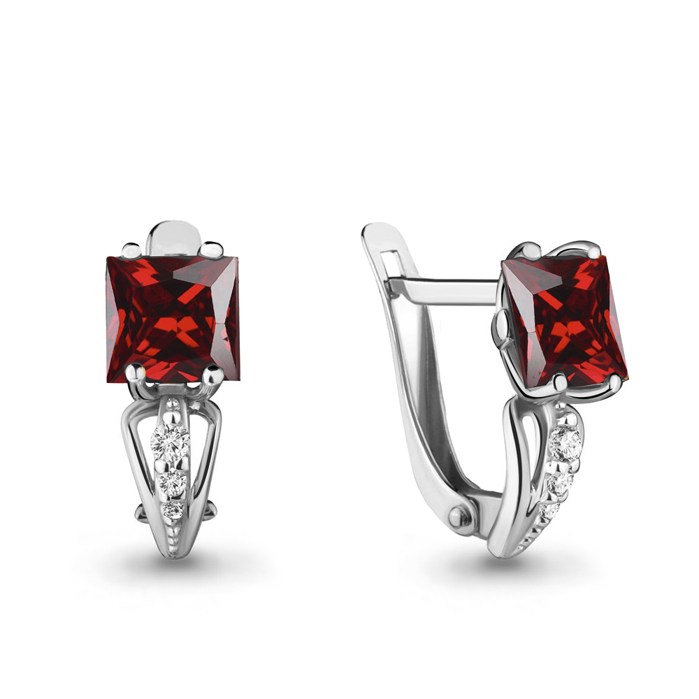 

Серьги из серебра с гранатом Aquamarine 4414503А_925_р, 4414503А_925_р