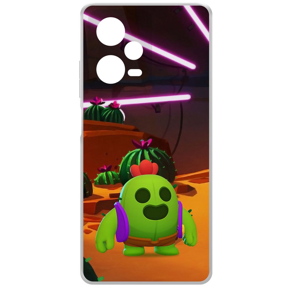 Чехол-накладка Brawl Stars-Спайк для Xiaomi Redmi Note 12 Pro+ 5G