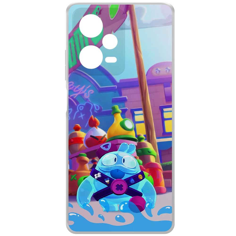 

Чехол-накладка Brawl Stars-Скуик для Xiaomi Redmi Note 12 Pro+ 5G, Прозрачный
