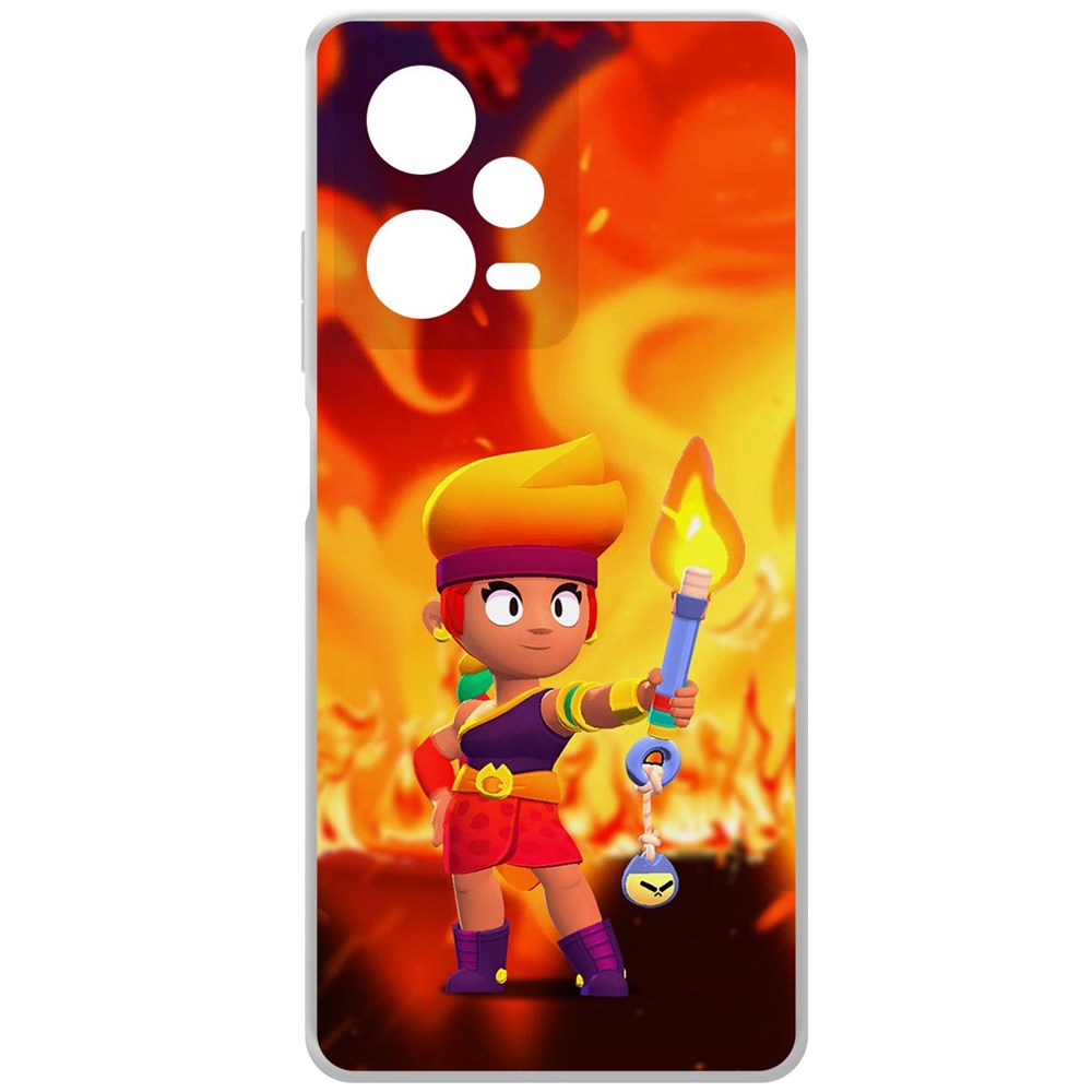 

Чехол-накладка Brawl Stars-Амбер для Xiaomi Redmi Note 12 Pro+ 5G, Прозрачный