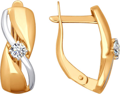 

Серьги из красного золота AllTime 026659_s, фианит, 026659_s