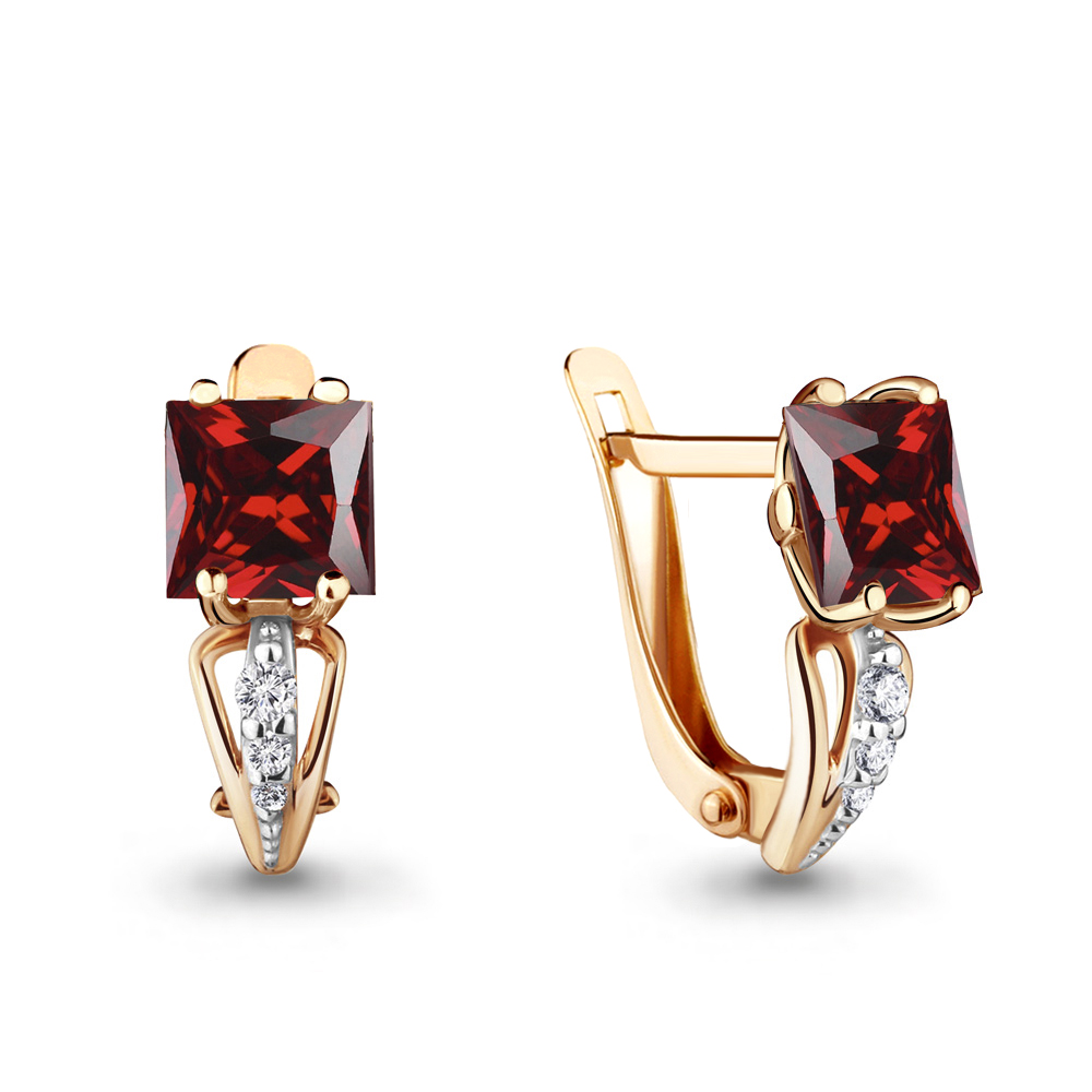 

Серьги из серебра с гранатом Aquamarine 4414503А_925_з, 4414503А_925_з