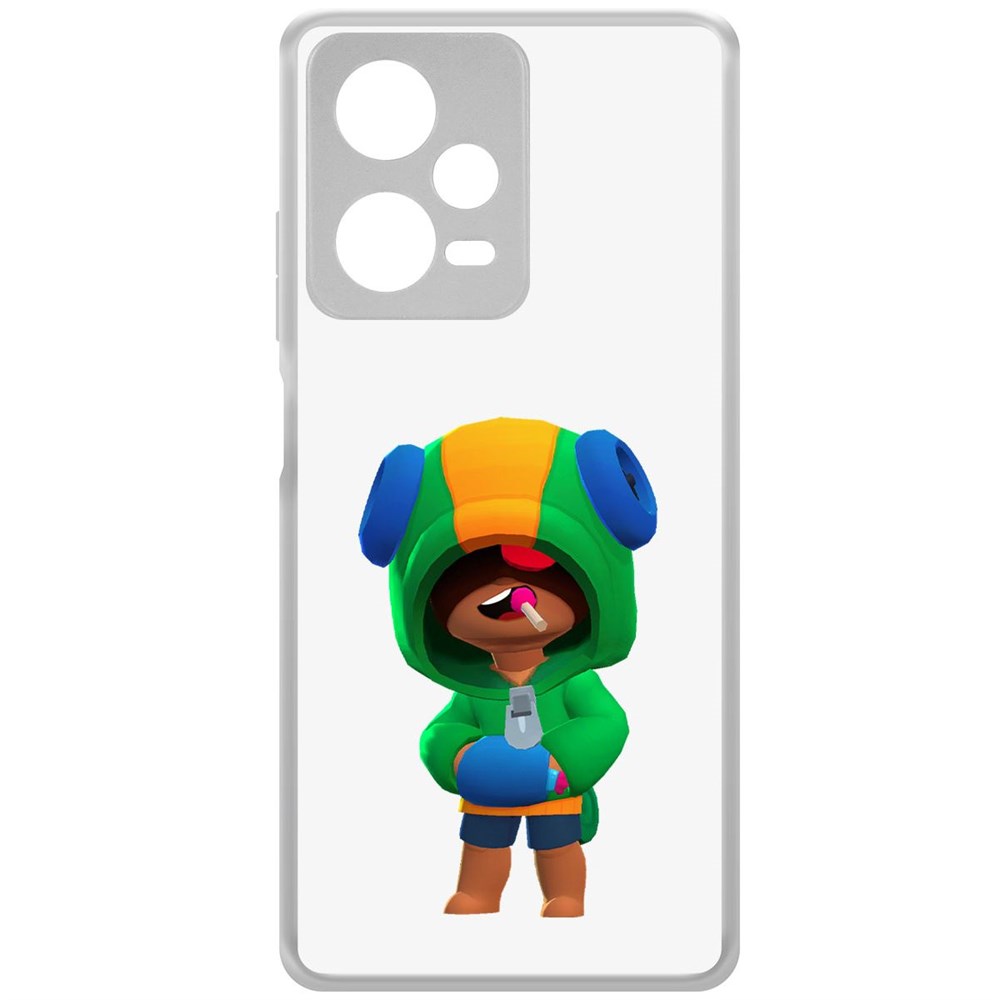 

Чехол-накладка Brawl Stars-Леон для Xiaomi Redmi Note 12 Pro+ 5G, Прозрачный