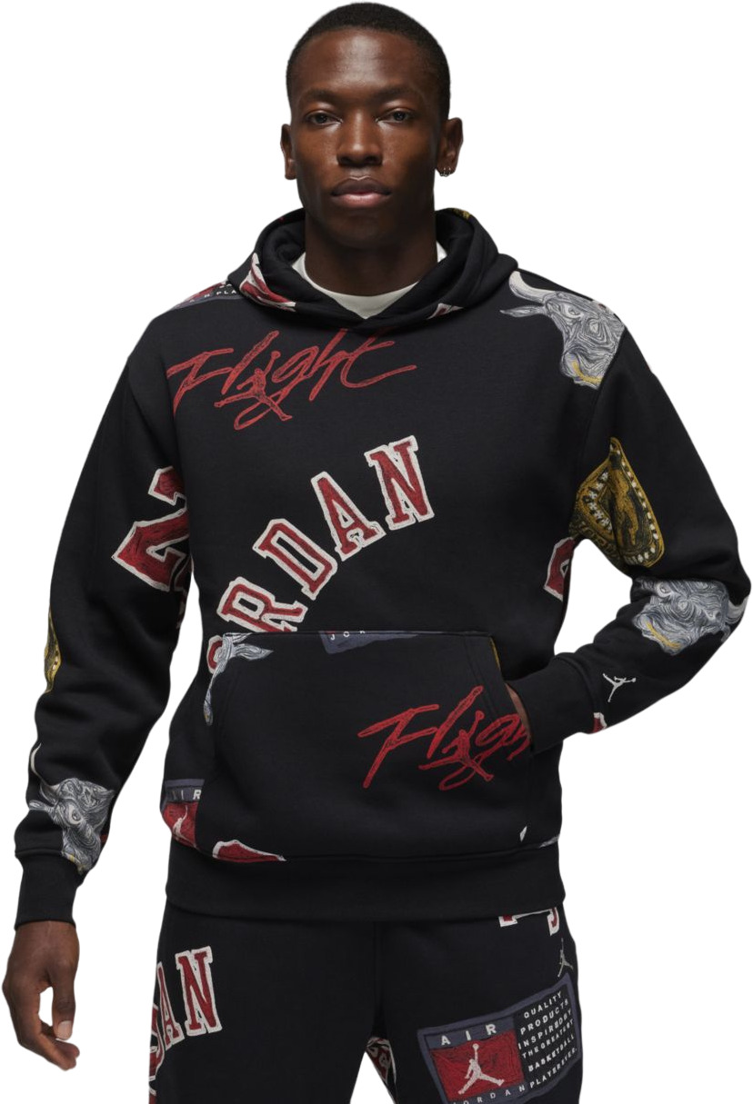 

Худи мужское Nike M J ESS AOP FLC PO черное M, Черный, M J ESS AOP FLC PO