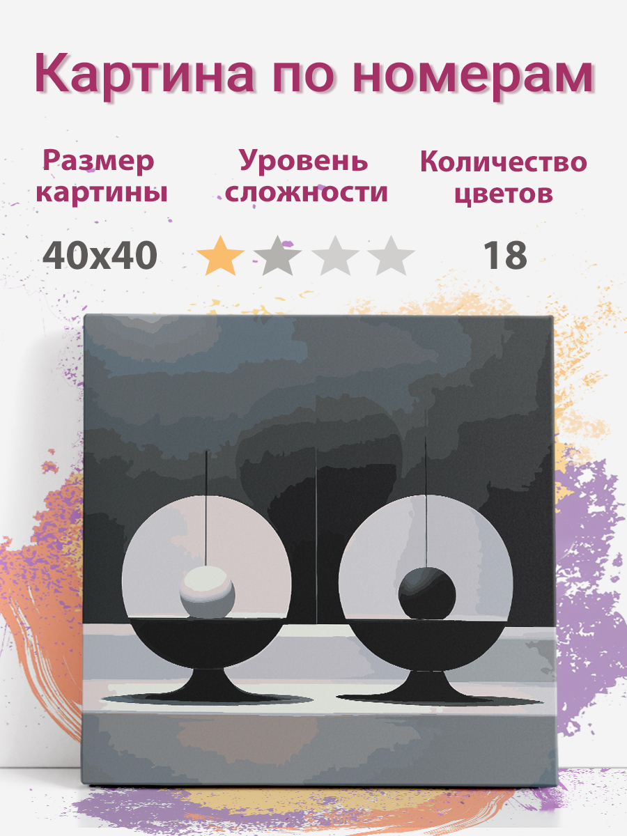 

Картина по номерам Раскрасим сами Интерьерные лампы на подрамнике 40х40 см, Интерьерные лампы