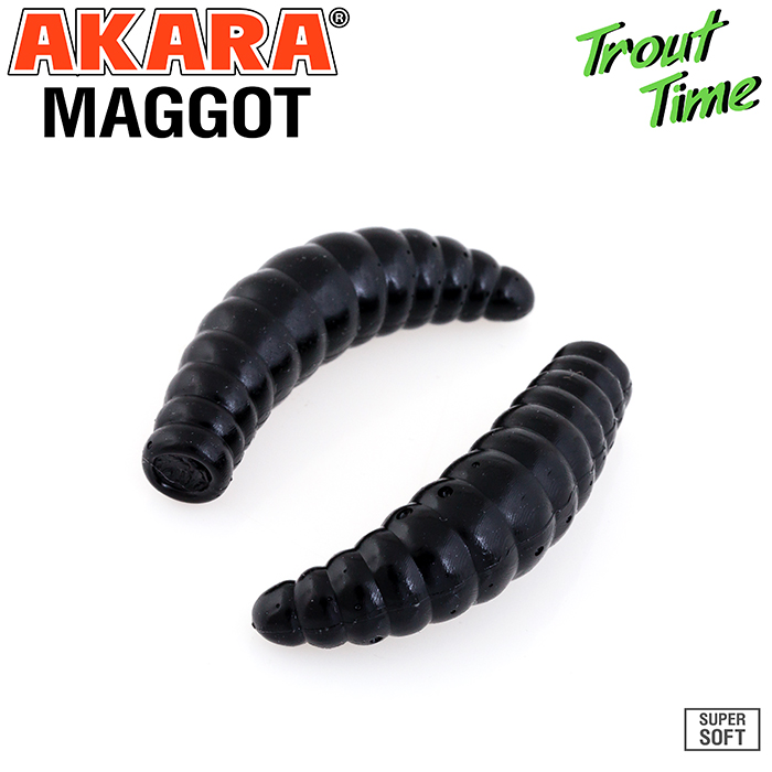 Приманка силиконовая (мягкая) AKARA TROUT TIME MAGGOT чеснок (MG1/6-422-GR-F10/1,6