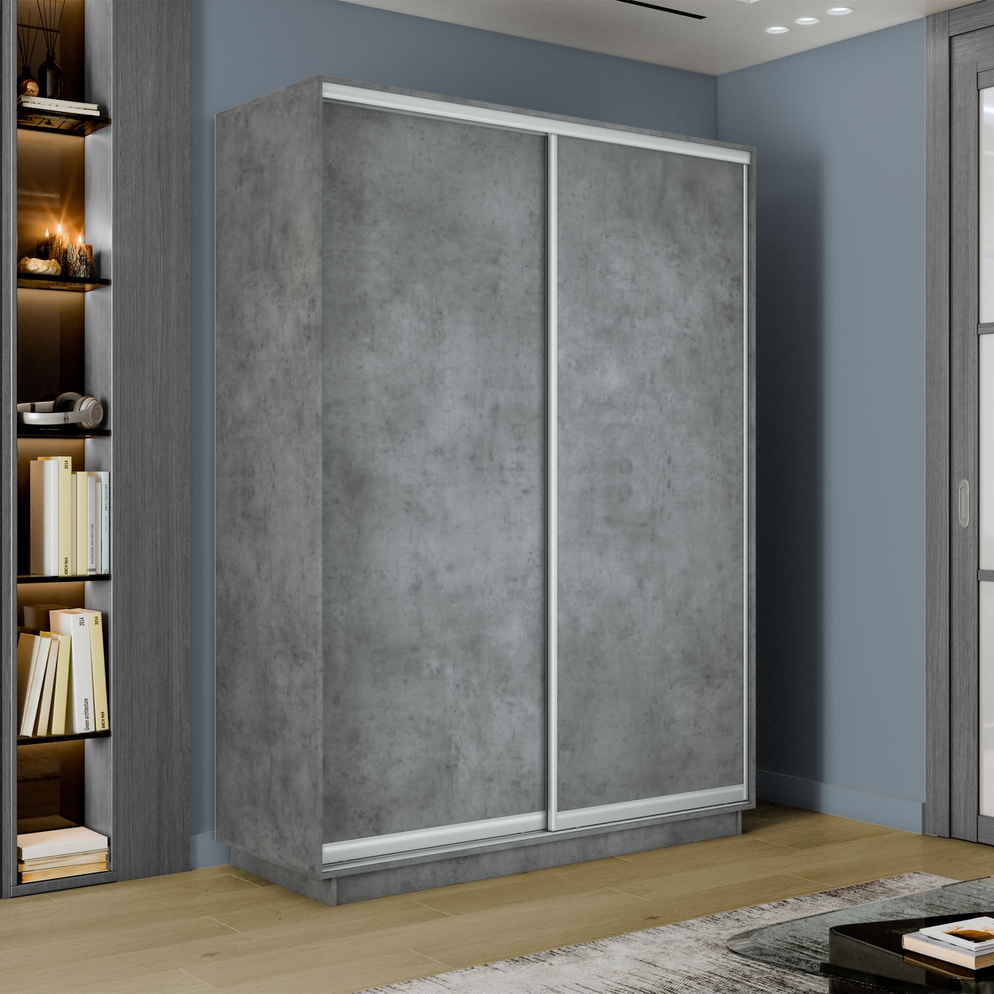 Шкаф-купе Е1 Экспресс Элемент 160х60х220, Бетон