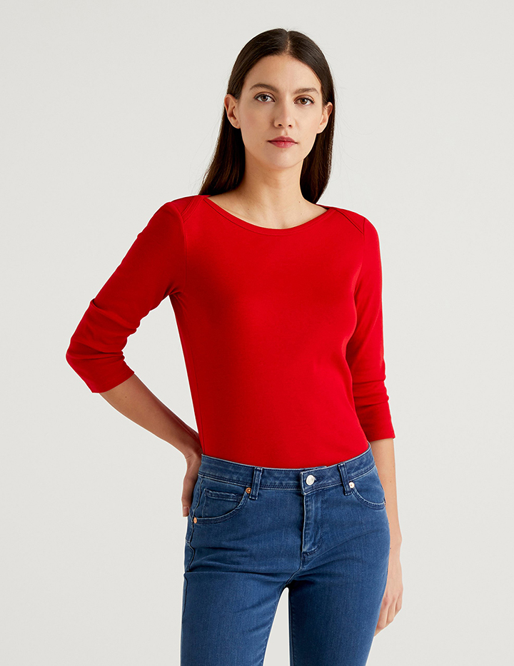 

Лонгслив женский United Colors of Benetton 3GA2E16A1_015 красный M, 3GA2E16A1_015