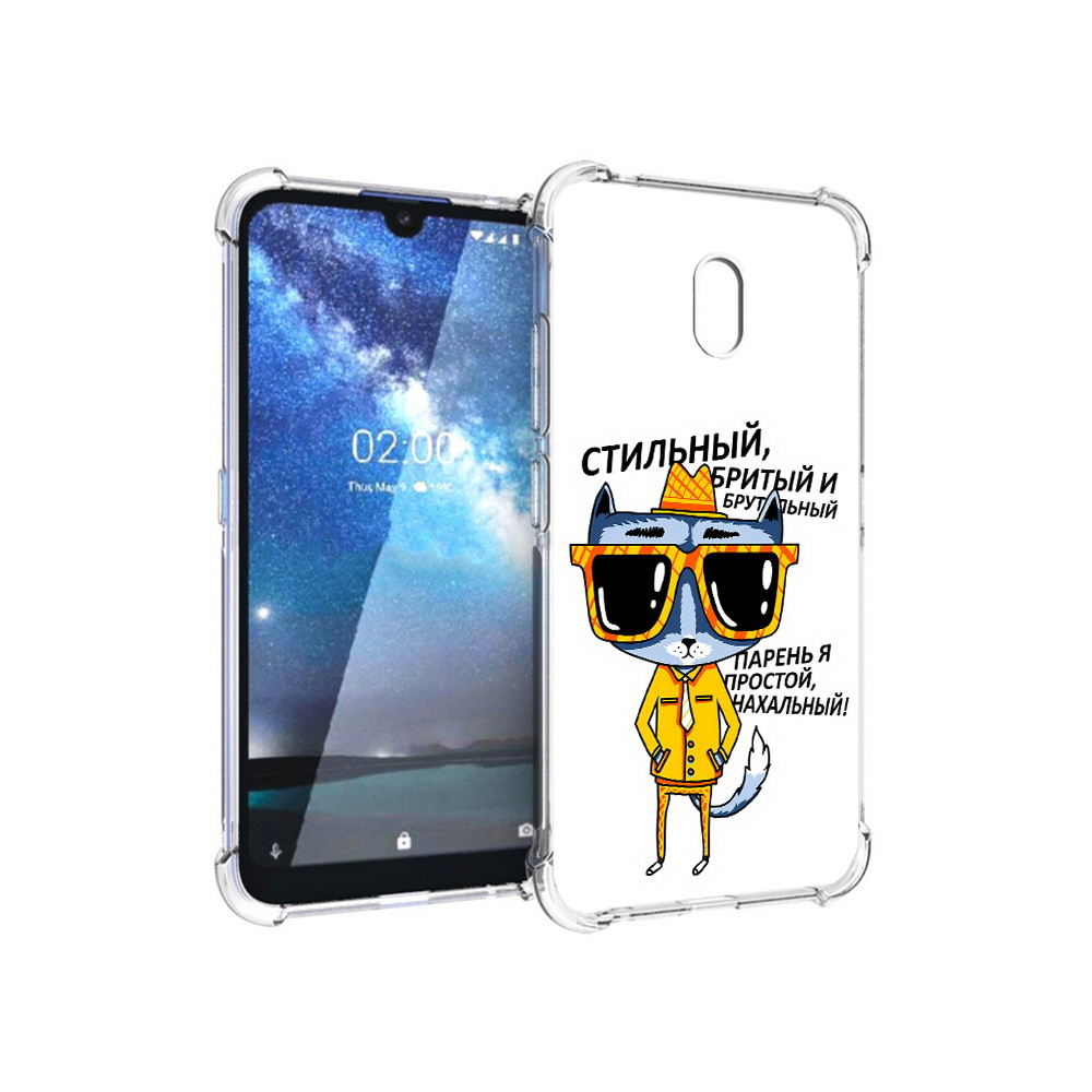 

Чехол MyPads Tocco для Nokia 2.2 стильный кот (PT134721.103.625), Прозрачный, Tocco