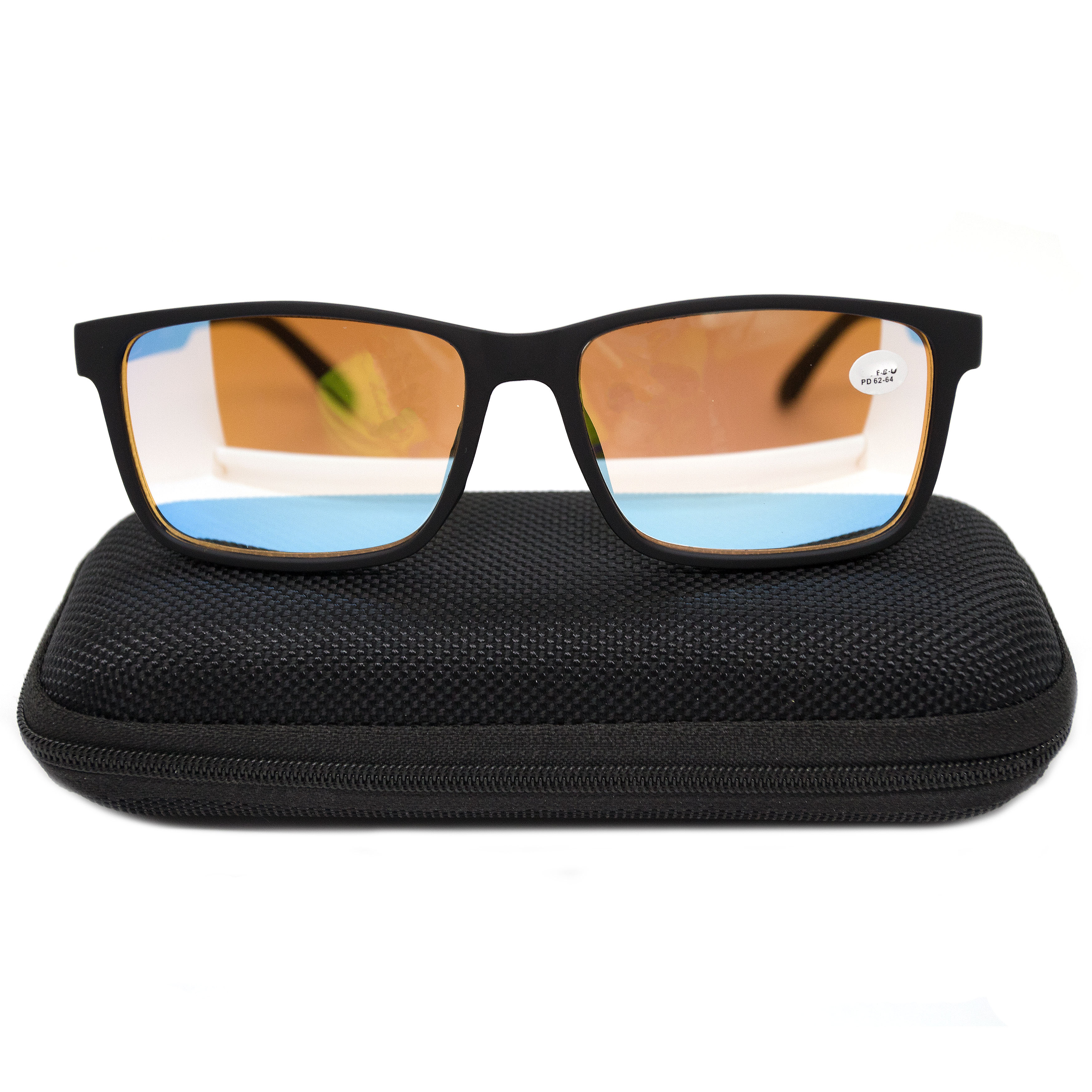 Готовые очки для зрения EAE 2940 -4,00, c футляром, зеркальные, черный, РЦ 62-64