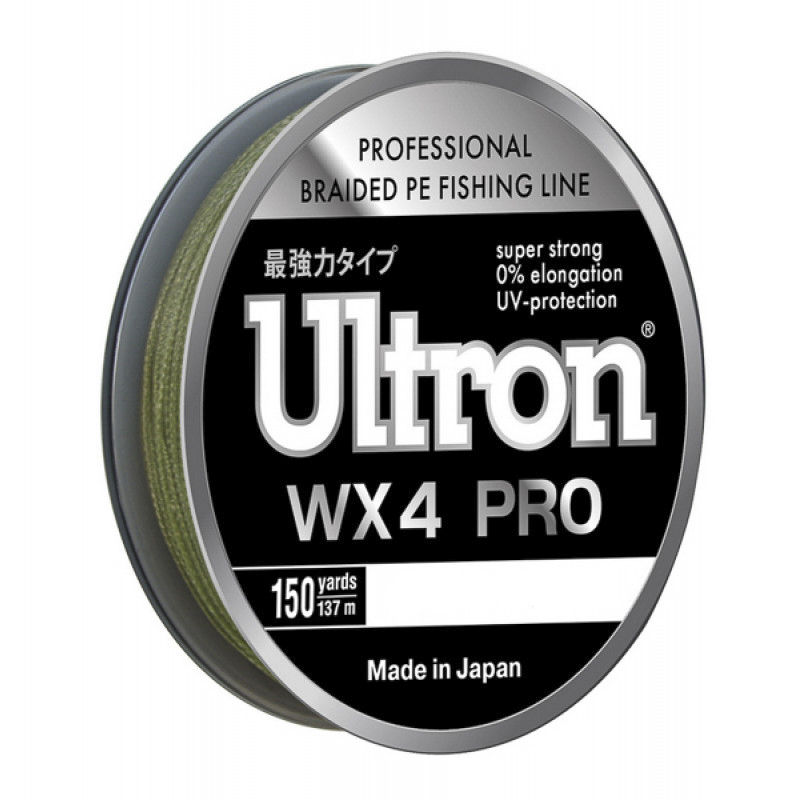 Плетеный шнур ULTRON WX4 Pro 0.25 мм, 20,0 кг, 137м, хаки