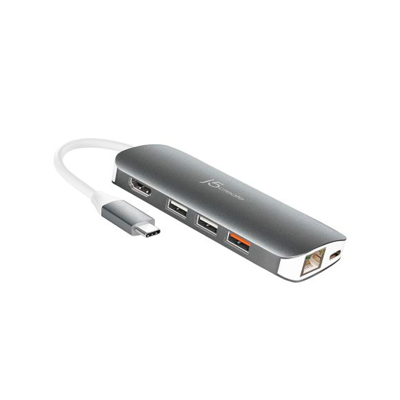 Адаптер j5create USB-C HDMI VGA Ethernet USB Type-A 3.1 PD 3.0