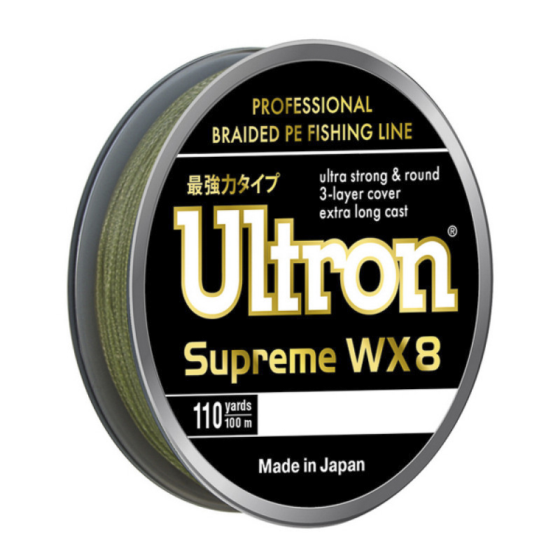 

Плетеный шнур ULTRON WX8 Supreme 0.40 мм, 45,0 кг, 100м, хаки