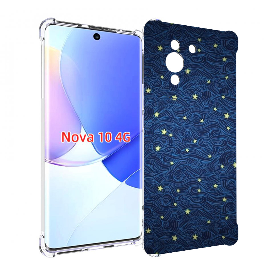 

Чехол MyPads волны с звездами акварель для Huawei Nova 10, Прозрачный, Tocco