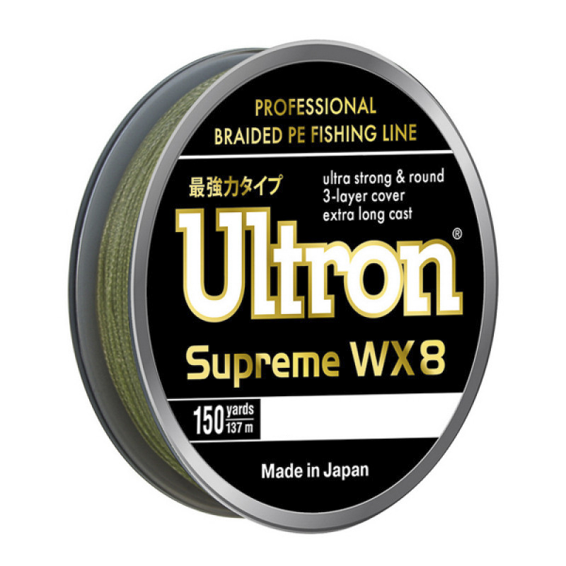 Плетеный шнур ULTRON WX8 Supreme 0.27 мм, 26,0 кг, 137м, хаки