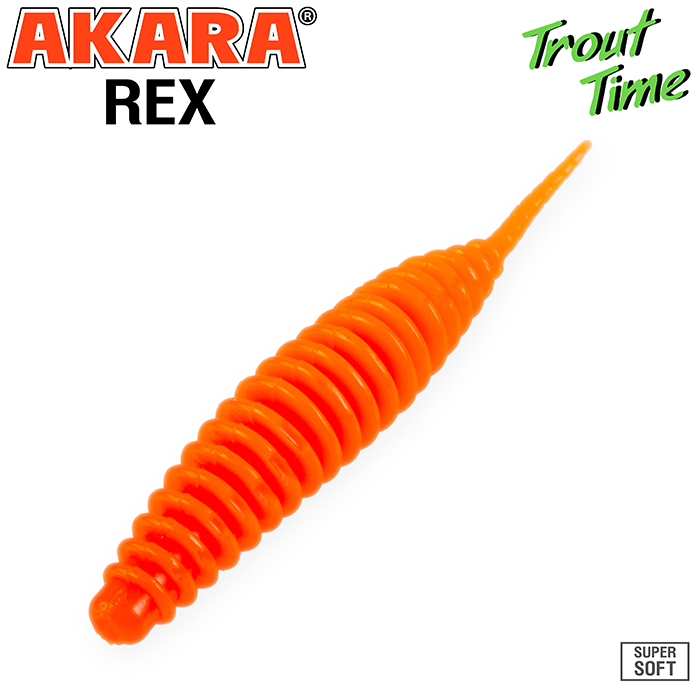 

AKARA Приманка силиконовая (мягкая) AKARA TROUT TIME REX сыр (R2/5-100-CH-F10/2,5"/100), Оранжевый