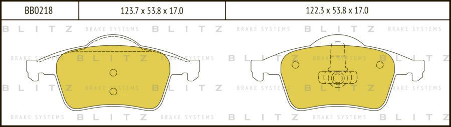 

Тормозные колодки BLITZ задние дисковые bb0218