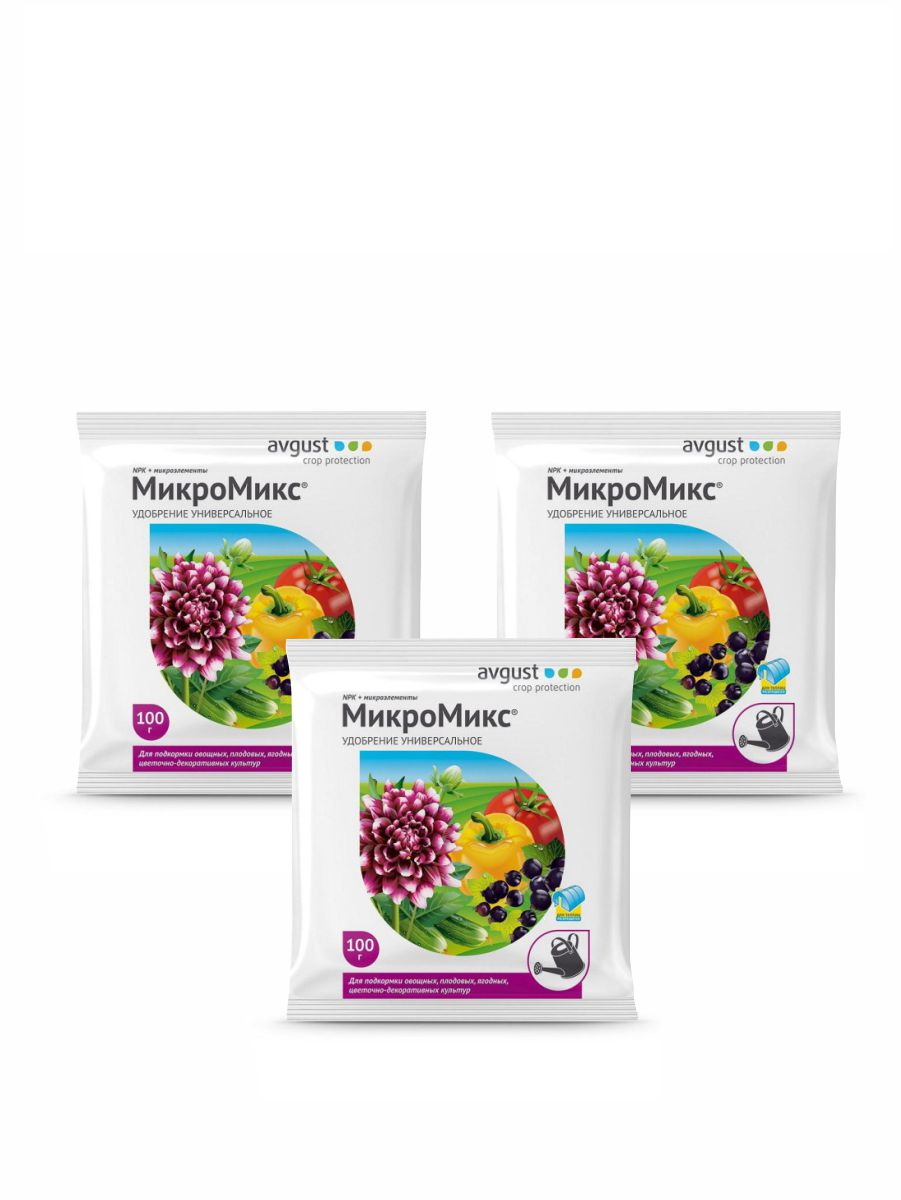 

Минеральное удобрение комплексное Avgust МикроМикс 99219 100 г х 3 шт., МикроМикс