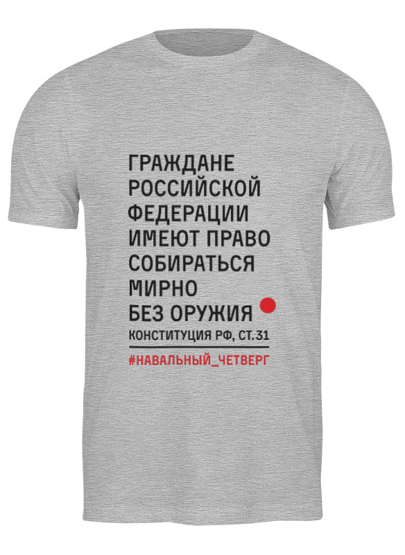 

Футболка мужская Конституция рф, ст. 31 Printio серая XL, Конституция рф, ст. 31