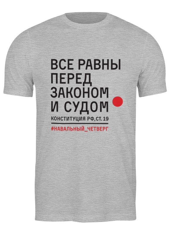 

Футболка мужская Конституция рф, ст. 19 Printio серая XL, Конституция рф, ст. 19