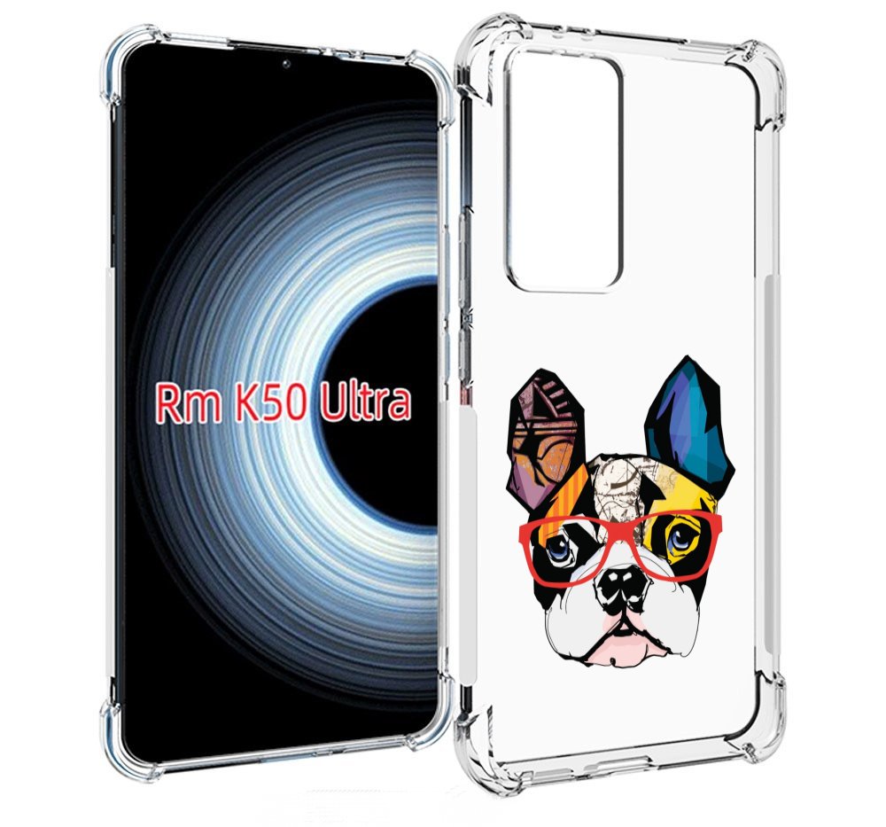 

Чехол MyPads Мопс-в-очках для Xiaomi 12T / Redmi K50 Ultra, Прозрачный, Tocco