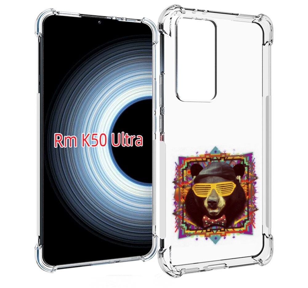 

Чехол MyPads Медведь в очках для Xiaomi 12T / Redmi K50 Ultra, Прозрачный, Tocco