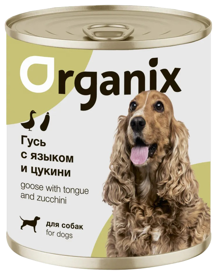 

Консервы для собак Organix из гуся с языком и цуккини, 13шт по 400г