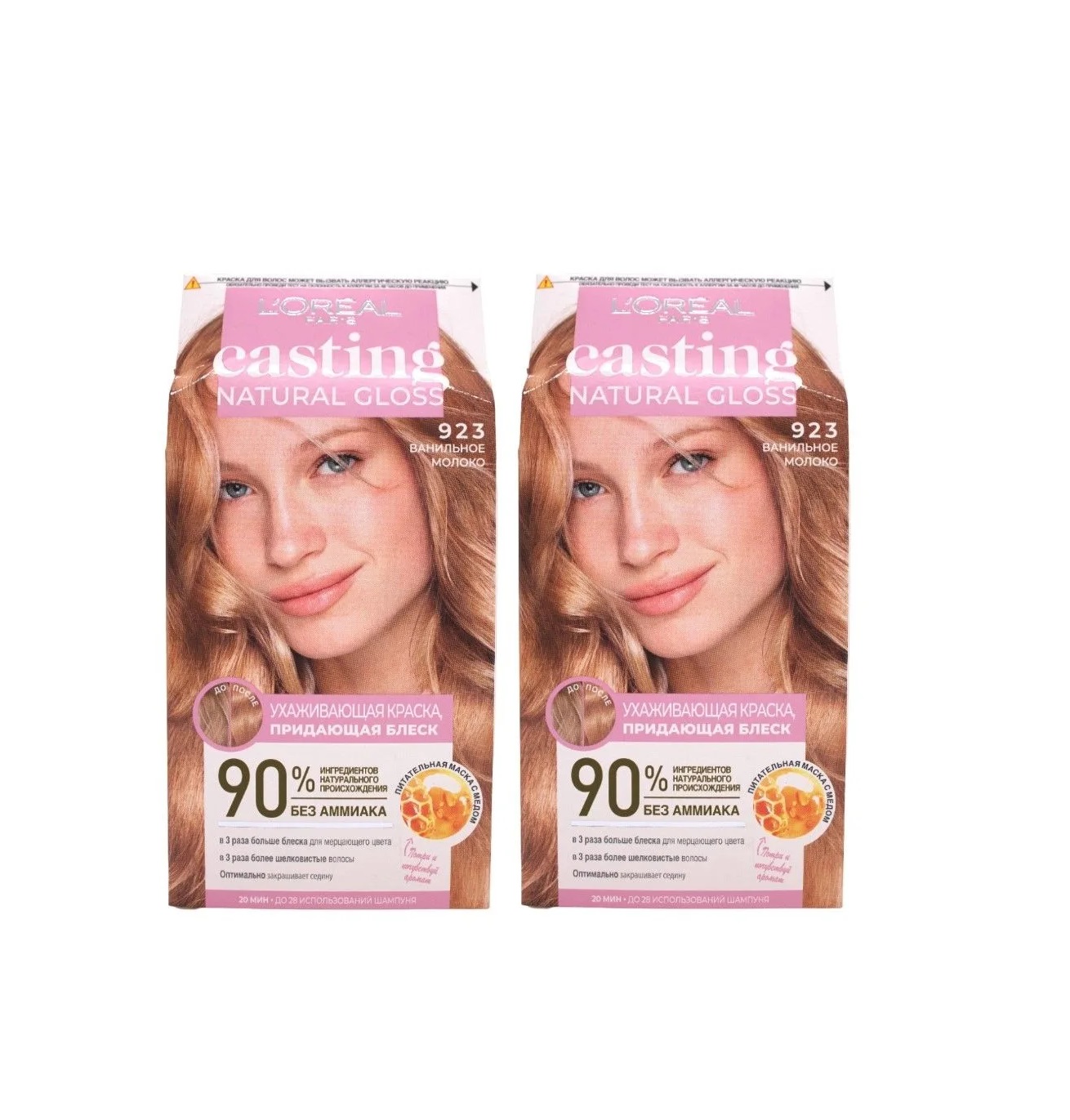 

Краска-уход для волос L'Oreal Paris Casting Natural Gloss 923 Ванильное молоко 2 уп, Casting Natural Gloss
