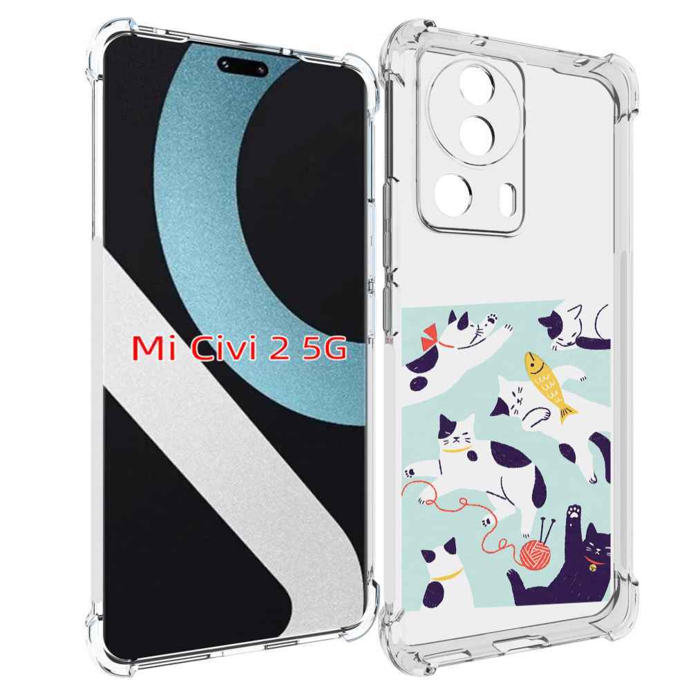 

Чехол MyPads коты-с-клубками для Xiaomi Civi 2, Прозрачный, Tocco