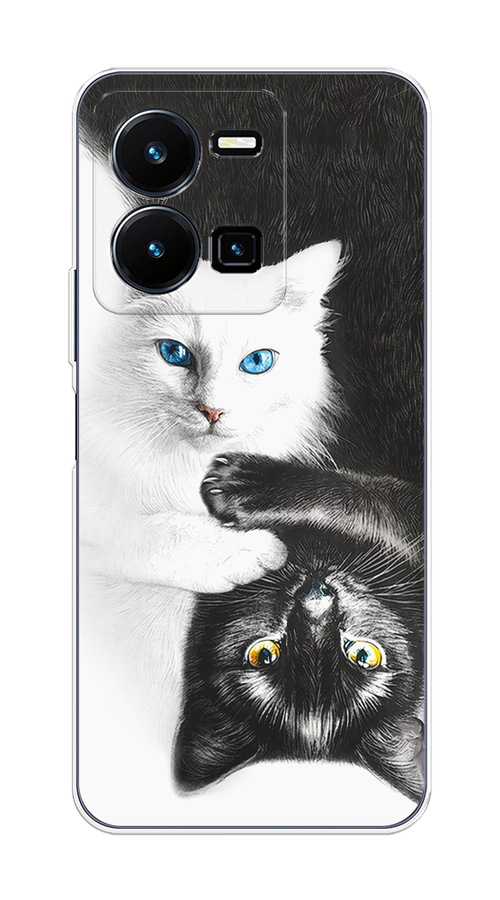 

Чехол на Vivo Y35 4G "Коты Инь-Янь", Черный;белый;голубой, 267250-1