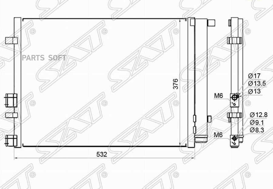 

SAT Радиатор кондиционера HYUNDAI I20 09-