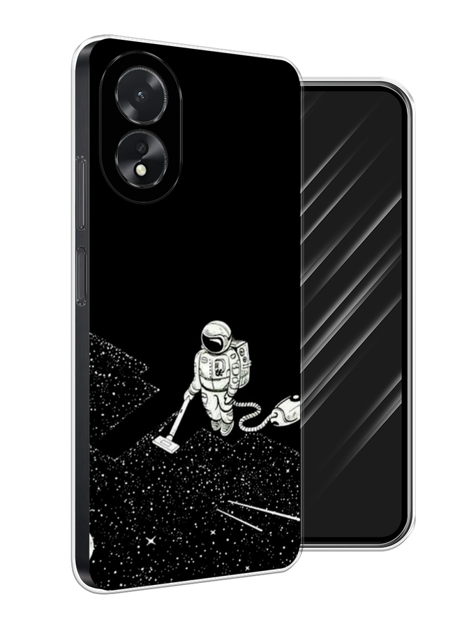 

Чехол Awog на Oppo A18 "Космонавт с пылесосом", Белый, 2515450-1