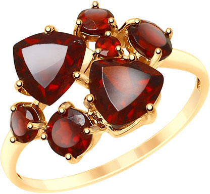 Кольцо из красного золота р. 17,5 AllTime 715159_s, гранат