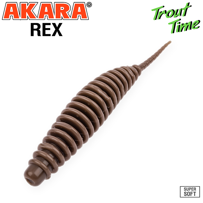 

AKARA Приманка силиконовая (мягкая) AKARA TROUT TIME REX сыр (R2/5-458-CH-F10/2,5"/458), Коричневый