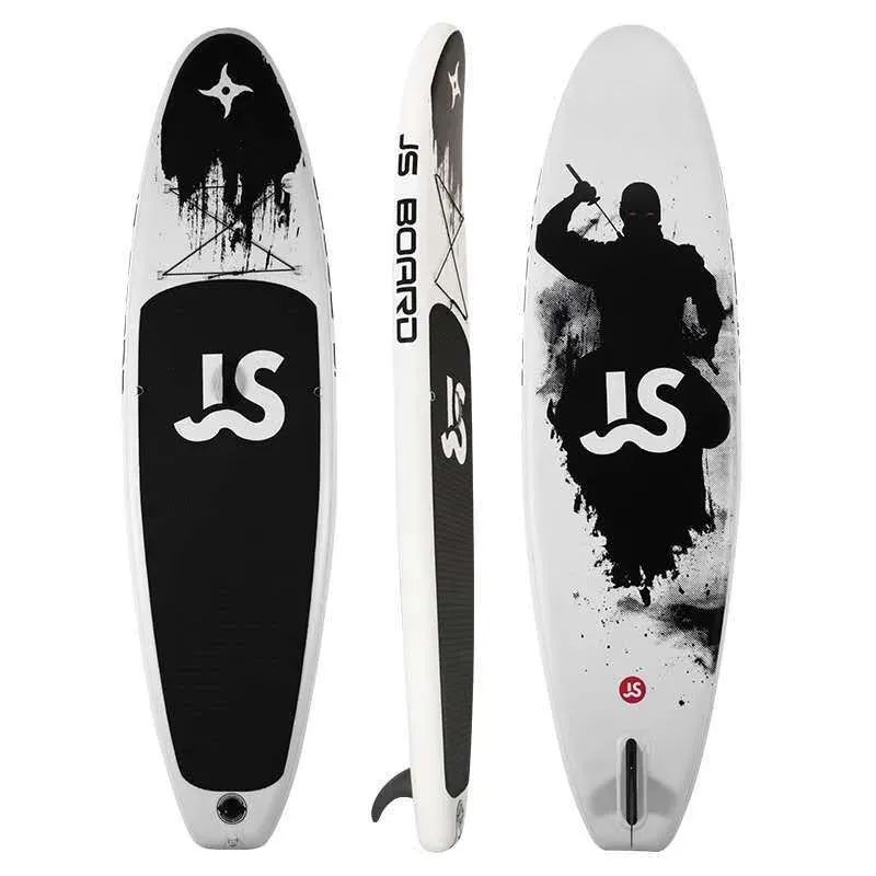 SUP board надувной для серфинга с веслом 335x82х15 см JS335 Ninja 11 черно-белый с 1 плавн