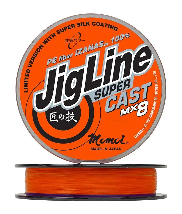 

Плетеный шнур для рыбалки Momoi JigLine Super Cast MX8 (0.1 / 7.8 / 0.4), Оранжевый, JigLine Super Cast MX8