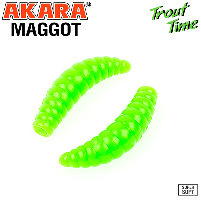 фото Приманка силиконовая (мягкая) akara trout time maggot сыр (mg1/6-452-ch-f10/1,6"/452)