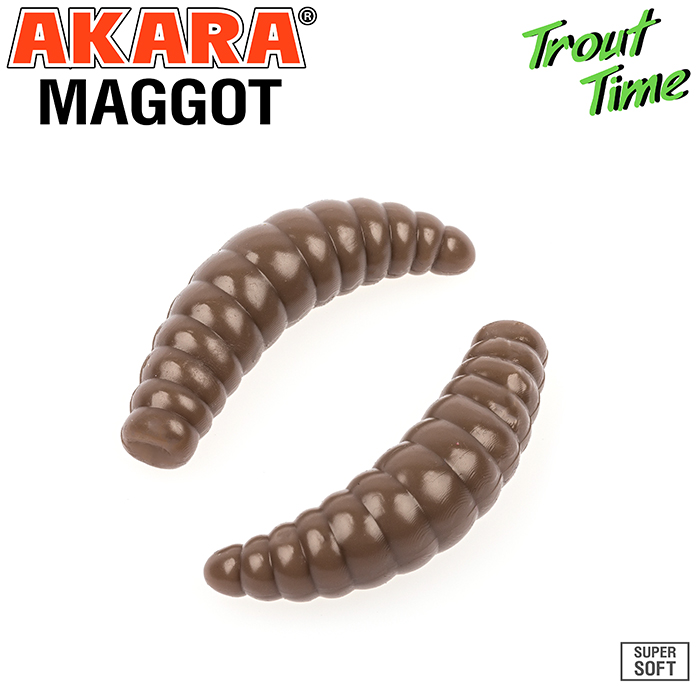 Приманка силиконовая (мягкая) AKARA TROUT TIME MAGGOT сыр (MG1/3-458-CH-F12/1,3