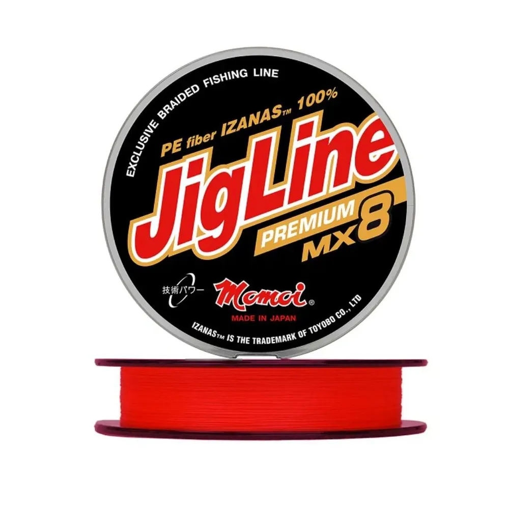 

Плетеный шнур для рыбалки Momoi JigLine Premium MX8 (0.35 / 32 / 100 / 4 / красный /, JigLine Premium MX8