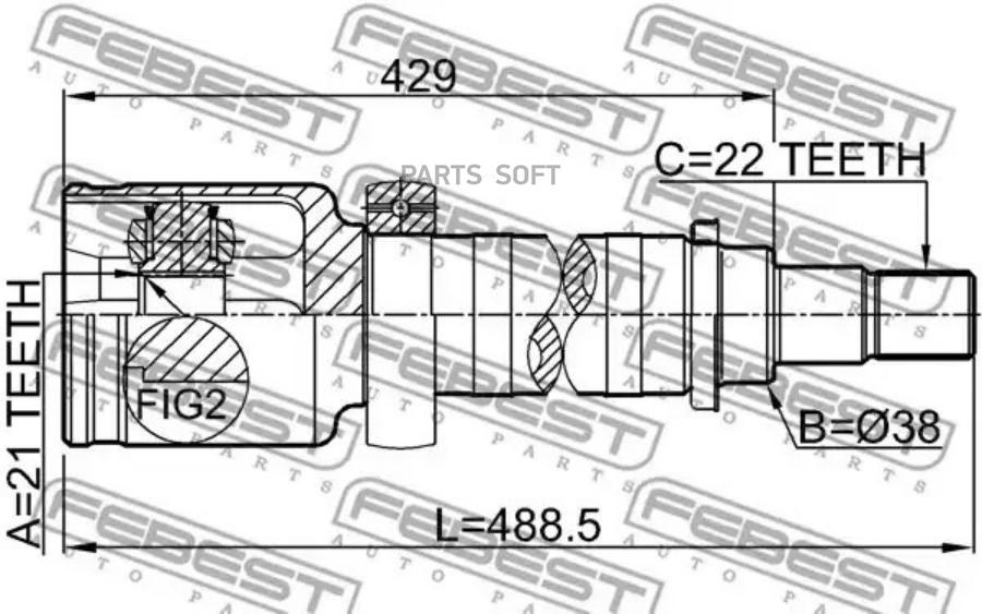 

Шрус внутр правый 21х38х22 ford fiesta/fusion cbk 2001-2008 2111-fusatrh