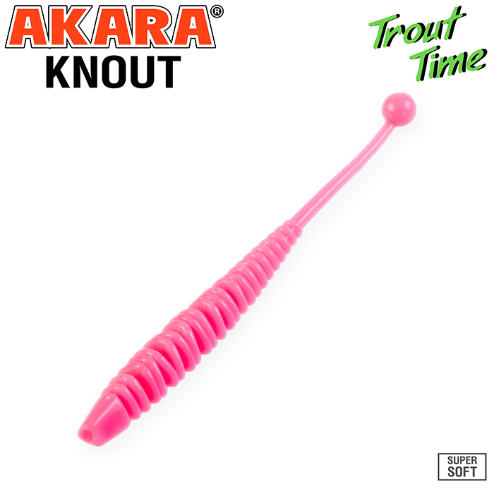 

Приманка силиконовая (мягкая) AKARA TROUT TIME KNOUT 2.5 сыр (KN2/5-420-CH-F10/2,5"/420), Розовый