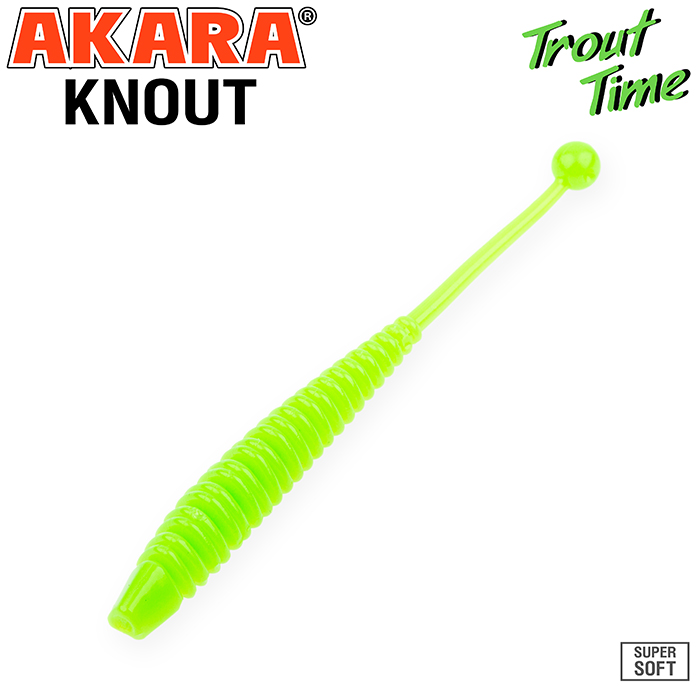

Приманка силиконовая (мягкая) AKARA TROUT TIME KNOUT 2.5 сыр (KN2/5-452-CH-F10/2,5"/452), Зеленый