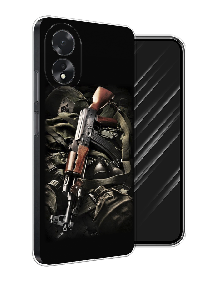 

Чехол Awog на Oppo A18 "Автомат", Черный;коричневый;серый, 2515450-1